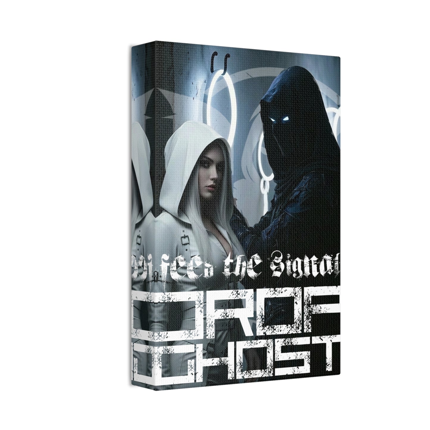 DropGhost Framed Canvas Print — 'Feed the Signal' Dark Cyber Gothic Wall Art