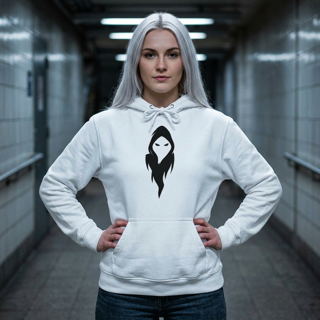DropGhost White Logo Woman's Hoodie
