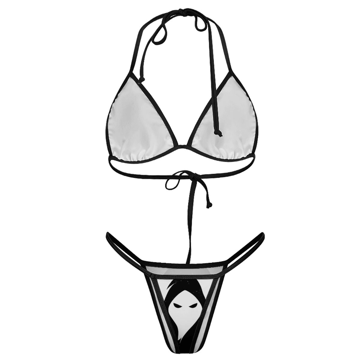 DropGhost Black and White Thong Bikini